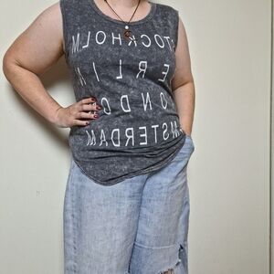 American Ace City Name Space Dye Graphic Tank Top